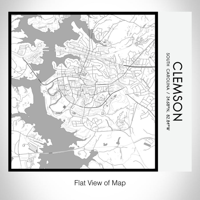 Rendered View of Clemson South Carolina Map on 17oz Stainless Steel Insulated Tumbler in Classic Map Style
