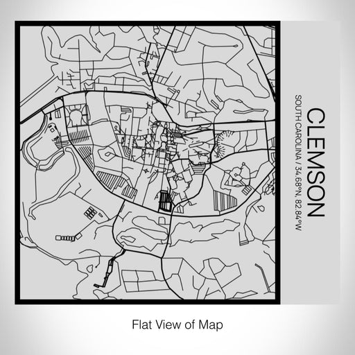 Rendered View of Clemson South Carolina Map on 17oz Stainless Steel Insulated Tumbler in Tactile Lines with Succulent in Background