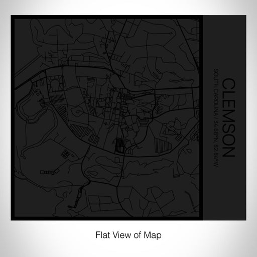 Rendered View of Clemson South Carolina Map on 17oz Stainless Steel Insulated Tumbler in Matte Black with Tactile Lines