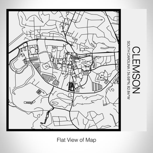 Rendered View of Clemson South Carolina Map on 17oz Stainless Steel Insulated Tumbler in Matte White with Tactile Lines