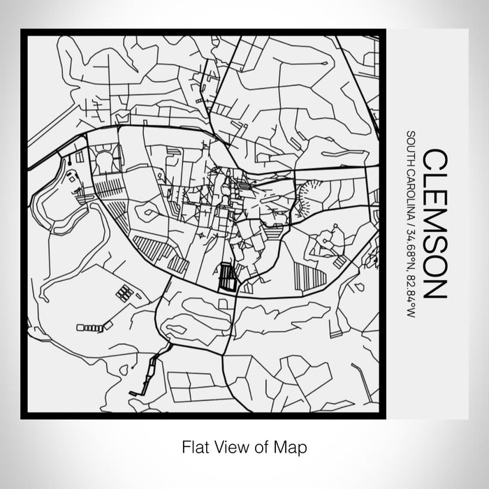Rendered View of Clemson South Carolina Map on 17oz Stainless Steel Insulated Tumbler in Matte White with Tactile Lines