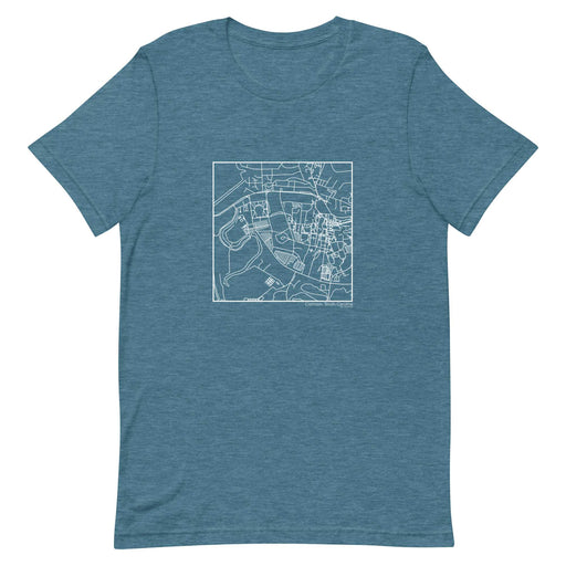 Clemson South Carolina  Map Unisex T-Shirt with City inscription in Heather Teal