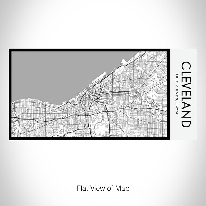 Rendered View of Cleveland Ohio Map on 17oz Stainless Steel Insulated Bottle with printed classic style map