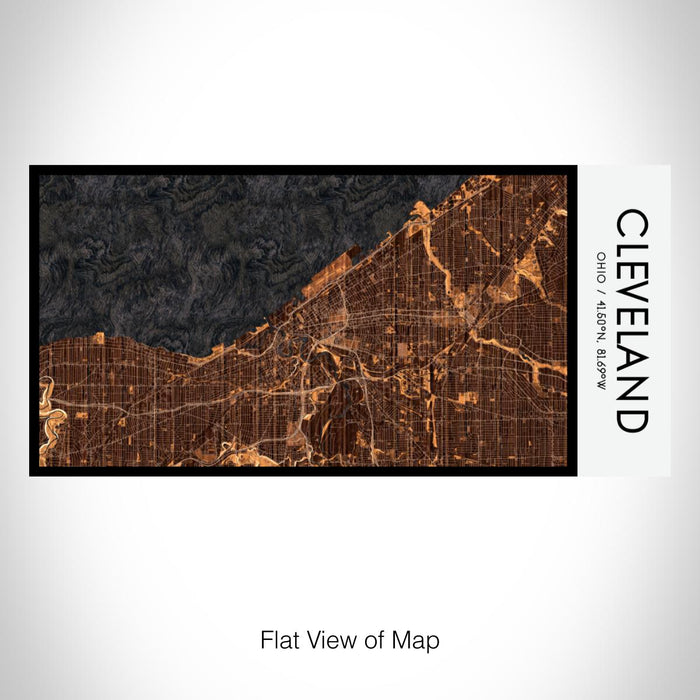 Rendered View of Cleveland Ohio Map on 17oz Stainless Steel Insulated Bottle with printed ember style map