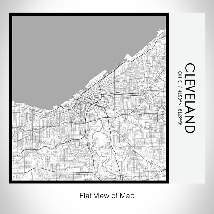 Rendered View of Cleveland Ohio Map on 17oz Stainless Steel Insulated Tumbler in Classic Map Style