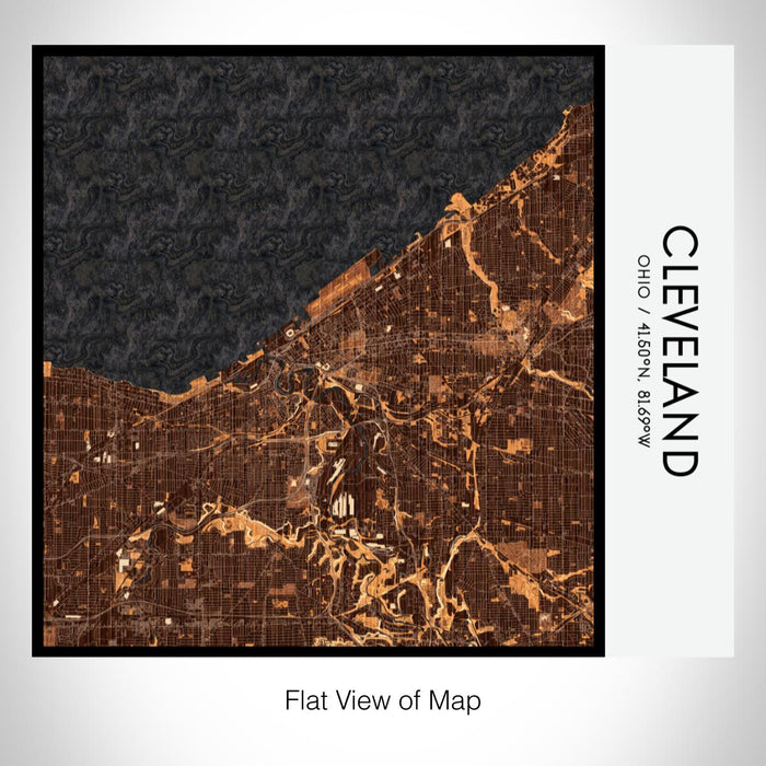 Rendered View of Cleveland Ohio Map on 17oz Stainless Steel Insulated Tumbler in Ember Map Style