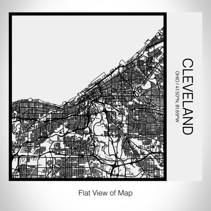 Rendered View of Cleveland Ohio Map on 17oz Stainless Steel Insulated Tumbler in Matte White with Tactile Lines