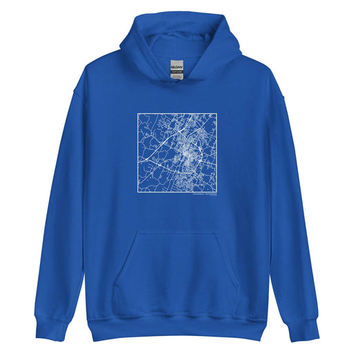 Cleveland Tennessee  Map Unisex Hoodie Sweater with City inscription in Royal Blue
