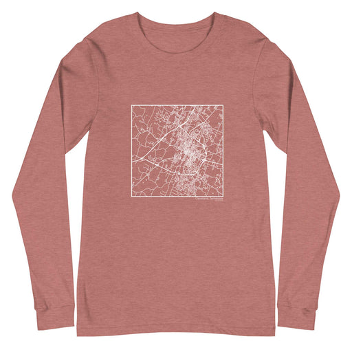 Cleveland Tennessee  Map Unisex Long-Sleeve T-shirt with City inscription in Heather Mauve