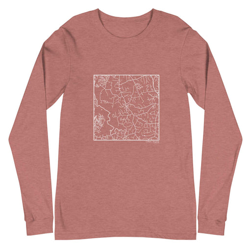 Clifton Virginia  Map Unisex Long-Sleeve T-shirt with City inscription in Heather Mauve