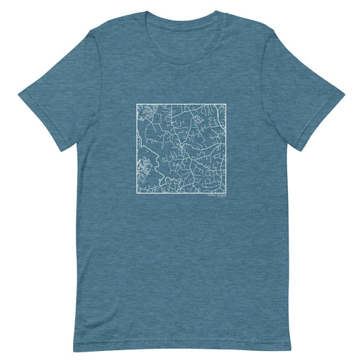 Clifton Virginia  Map Unisex T-Shirt with City inscription in Heather Teal