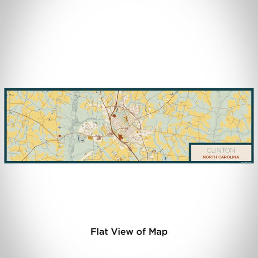 Flat View of Map Custom Clinton North Carolina Map Enamel Mug in Woodblock