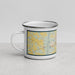 Left View Custom Clinton North Carolina Map Enamel Mug in Woodblock