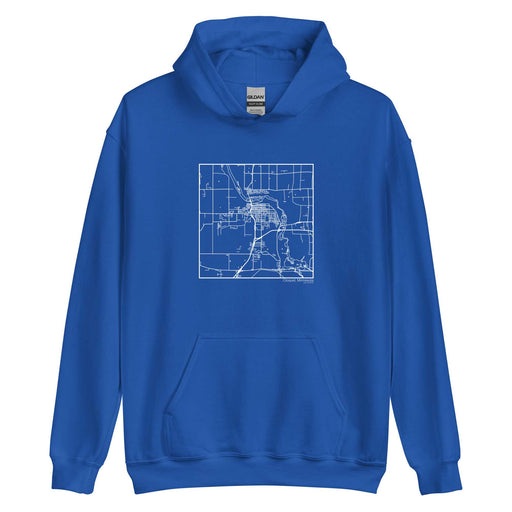Cloquet Minnesota  Map Unisex Hoodie Sweater with City inscription in Royal Blue