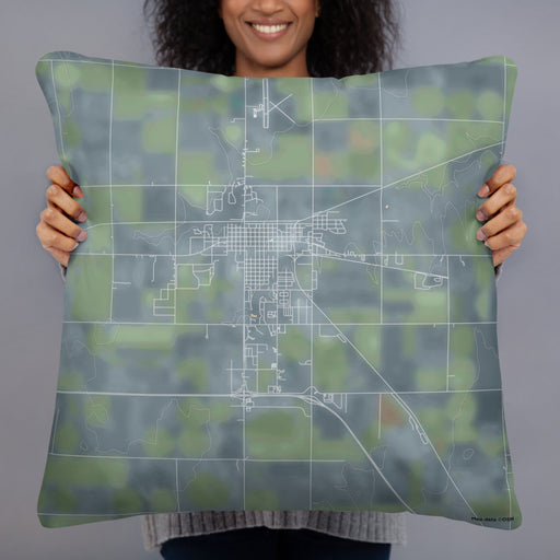 Person holding 22x22 Custom Colby Kansas Map Throw Pillow in Afternoon