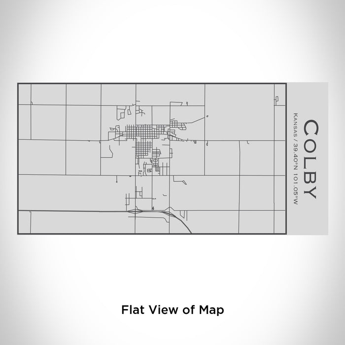 Rendered View of Colby Kansas Map Engraving on 17oz Stainless Steel Insulated Cola Bottle
