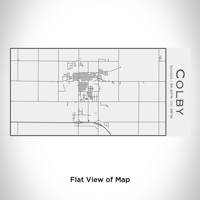 Rendered View of Colby Kansas Map Engraving on 17oz Stainless Steel Insulated Cola Bottle in White