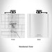 Rendered View of Colby Kansas Map Engraving on 6oz Stainless Steel Flask in White