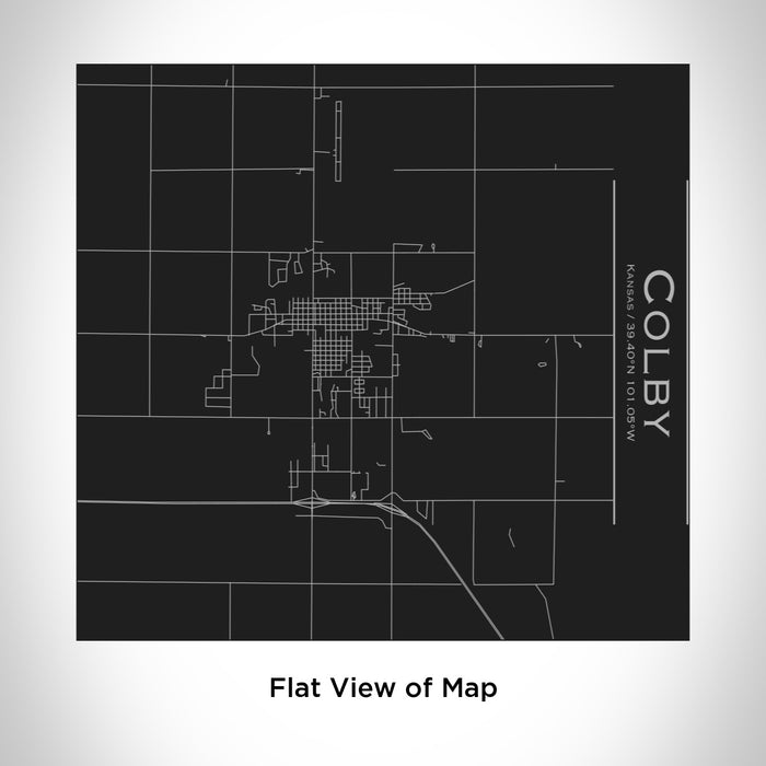 Rendered View of Colby Kansas Map Engraving on 17oz Stainless Steel Insulated Tumbler in Black