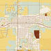 Colby Kansas Map Print in Woodblock Style Zoomed In Close Up Showing Details