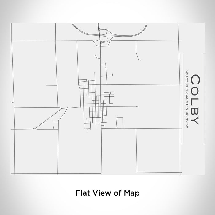 Rendered View of Colby Wisconsin Map Engraving on 20oz Stainless Steel Insulated Bottle with Bamboo Top in White