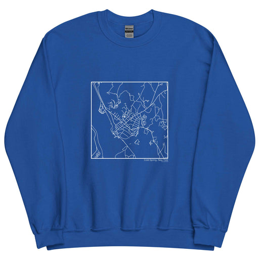 Cold Spring New York  Map Unisex Crewneck Sweater with City inscription in Royal Blue