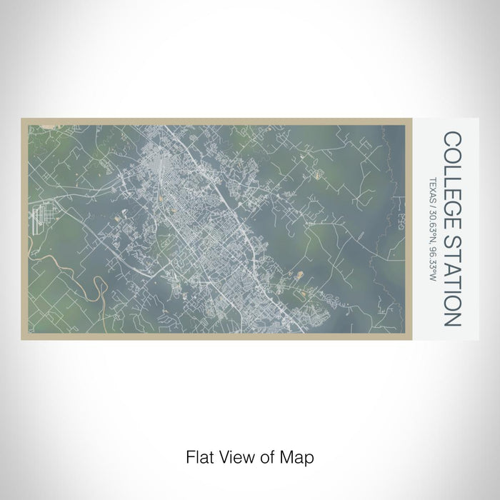 Rendered View of College Station Texas Map on 17oz Stainless Steel Insulated Bottle with printed afternoon style map