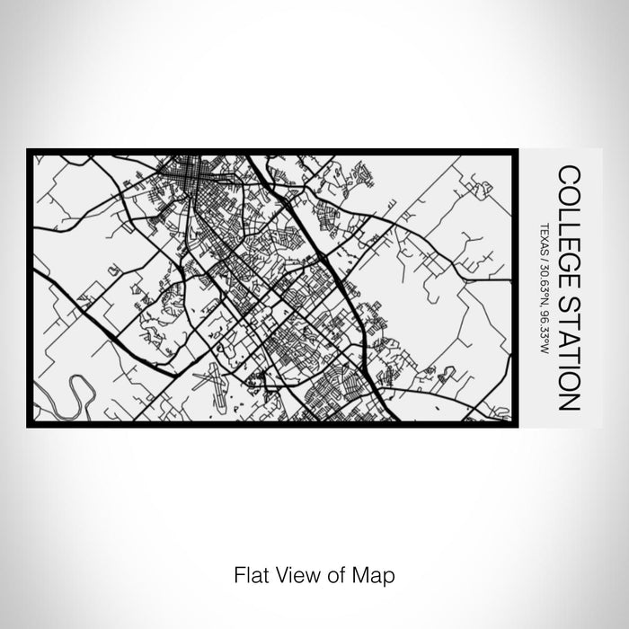 Rendered View of College Station Texas Map on 17oz Stainless Steel Insulated Cola Bottle in Stainless in Matte White