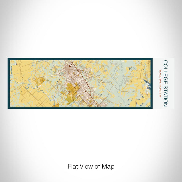 Rendered View of College Station Texas Map on 10oz Stainless Steel Insulated Cup in Woodblock with Sliding Lid