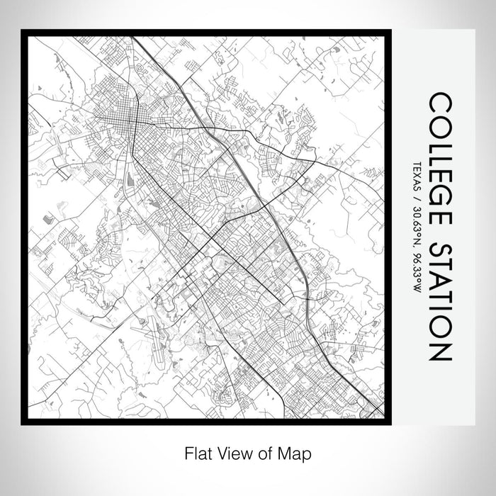 Rendered View of College Station Texas Map on 17oz Stainless Steel Insulated Tumbler in Classic Map Style