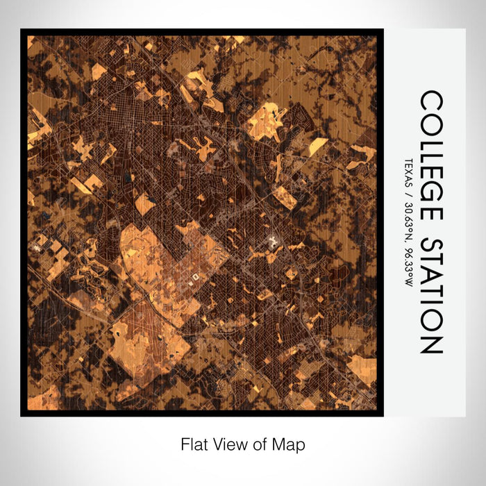 Rendered View of College Station Texas Map on 17oz Stainless Steel Insulated Tumbler in Ember Map Style