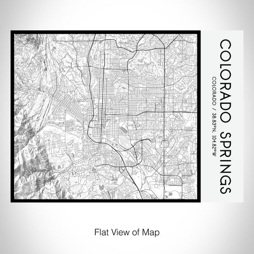 Rendered View of Colorado Springs Colorado Map on 20oz Stainless Steel Insulated Bottle with Bamboo Top with printed classic style map
