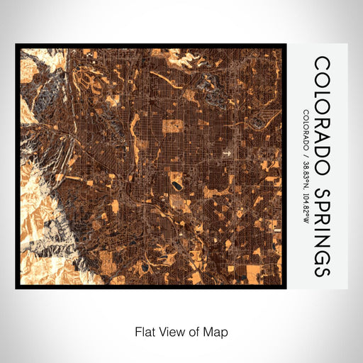 Rendered View of Colorado Springs Colorado Map on 20oz Stainless Steel Insulated Bottle with Bamboo Top with printed ember style map