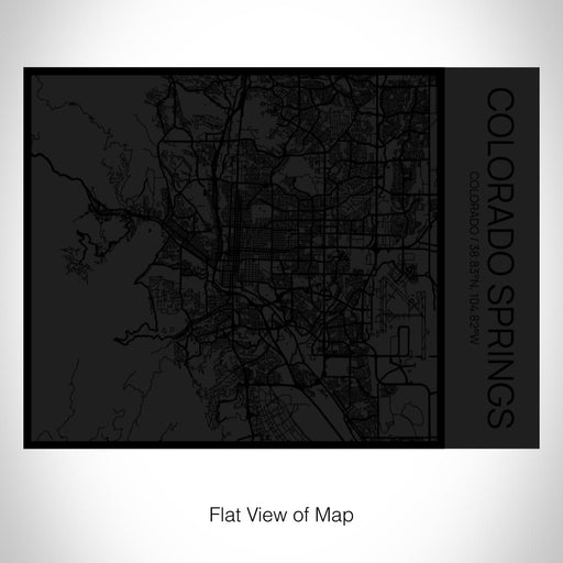 Rendered View of Colorado Springs Colorado Map on 20oz Stainless Steel Insulated Bottle with Bamboo Top in Matte Black with printed Tactile Lines Map in Black