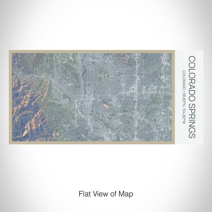 Rendered View of Colorado Springs Colorado Map on 17oz Stainless Steel Insulated Bottle with printed afternoon style map