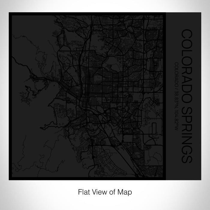 Rendered View of Colorado Springs Colorado Map on 17oz Stainless Steel Insulated Tumbler in Matte Black with Tactile Lines