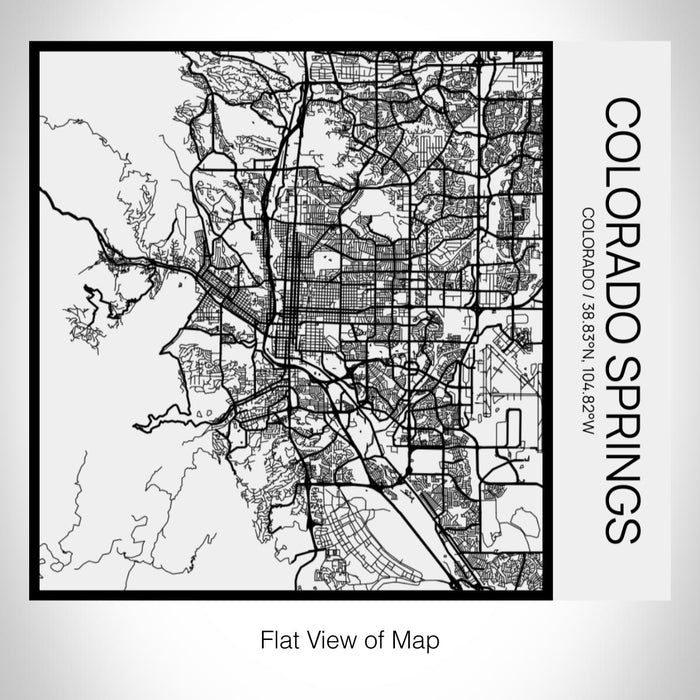 Rendered View of Colorado Springs Colorado Map on 17oz Stainless Steel Insulated Tumbler in Matte White with Tactile Lines