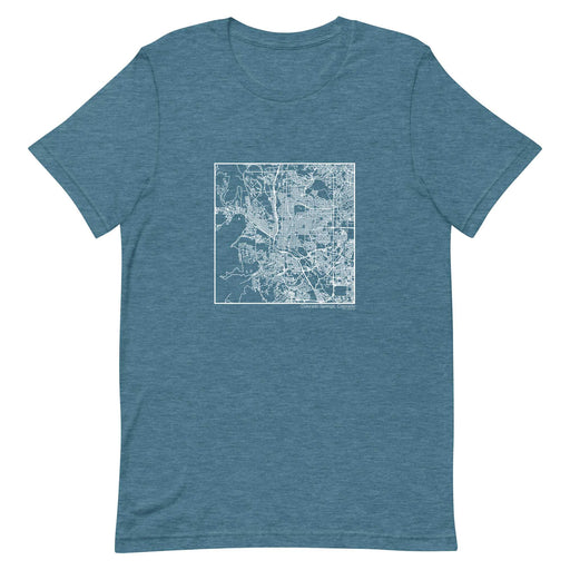 Colorado Springs Colorado  Map Unisex T-Shirt with City inscription in Heather Teal