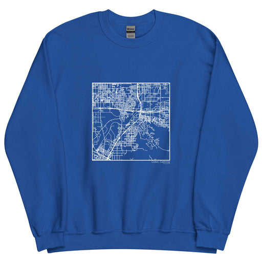 Colton California  Map Unisex Crewneck Sweater with City inscription in Royal Blue
