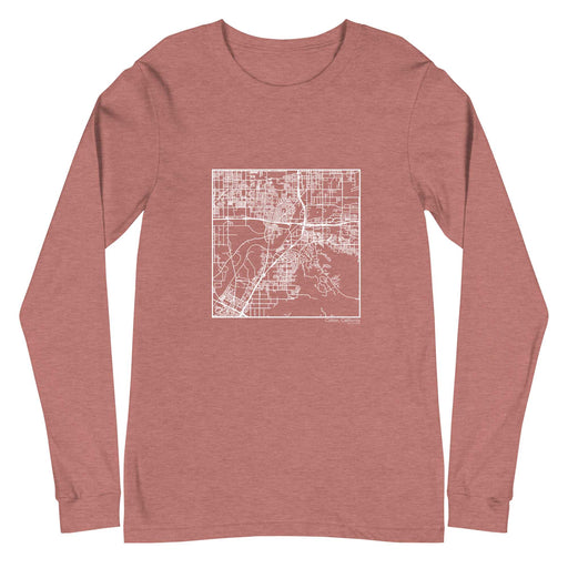 Colton California  Map Unisex Long-Sleeve T-shirt with City inscription in Heather Mauve