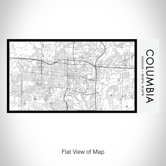 Rendered View of Columbia Missouri Map on 17oz Stainless Steel Insulated Bottle with printed classic style map