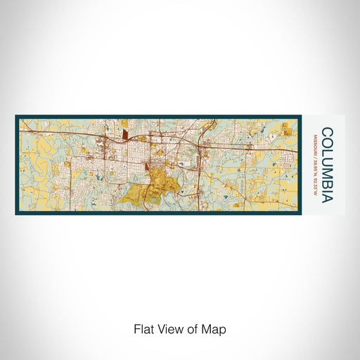 Rendered View of Columbia Missouri Map on 10oz Stainless Steel Insulated Cup in Woodblock with Sliding Lid