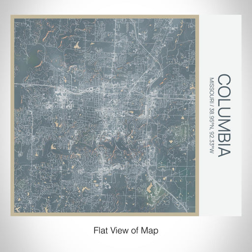 Rendered View of Columbia Missouri Map on 17oz Stainless Steel Insulated Tumbler in Afternoon Map Style