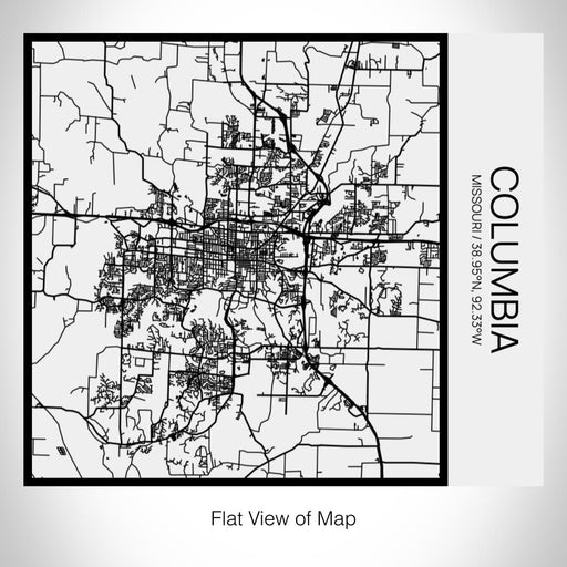 Rendered View of Columbia Missouri Map on 17oz Stainless Steel Insulated Tumbler in Matte White with Tactile Lines
