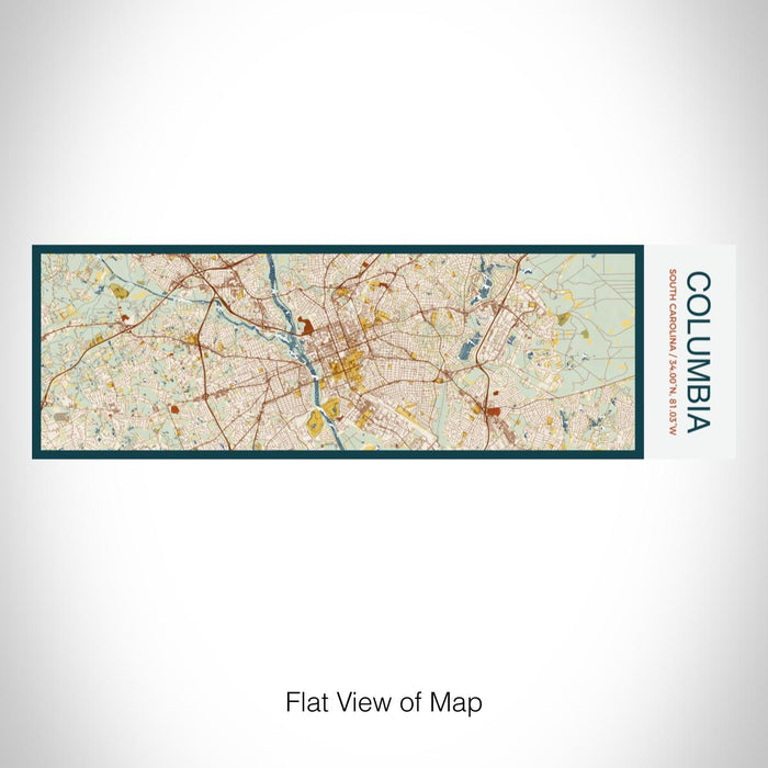 Rendered View of Columbia South Carolina Map on 10oz Stainless Steel Insulated Cup in Woodblock with Sliding Lid