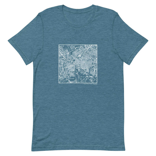 Columbia South Carolina  Map Unisex T-Shirt with City inscription in Heather Teal