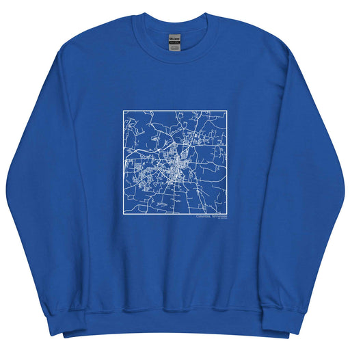 Columbia Tennessee  Map Unisex Crewneck Sweater with City inscription in Royal Blue
