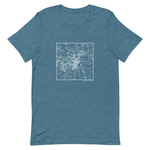 Columbia Tennessee  Map Unisex T-Shirt with City inscription in Heather Teal