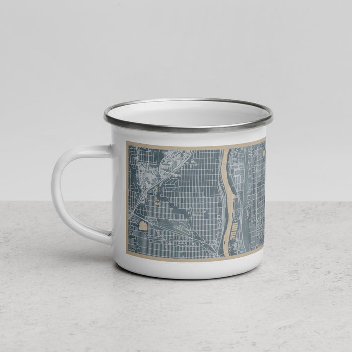 Left View Custom Columbia Heights Minnesota Map Enamel Mug in Afternoon