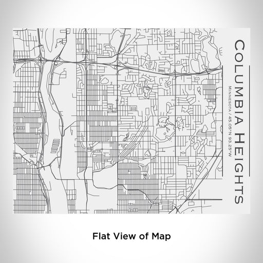 Rendered View of Columbia Heights Minnesota Map Engraving on 20oz Stainless Steel Insulated Bottle with Bamboo Top in White